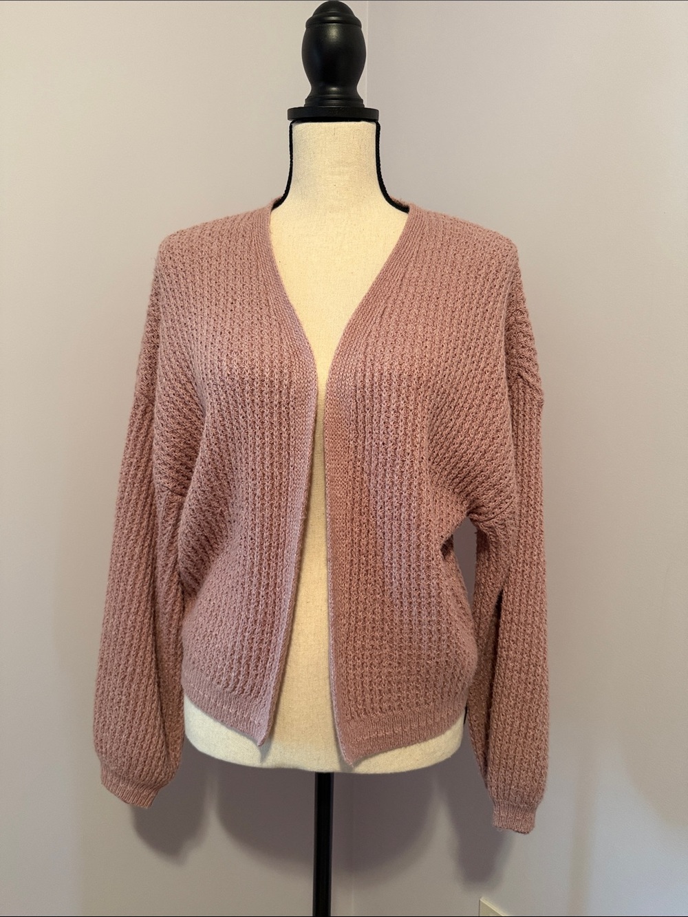 Fat Face Women's Open Front Chunky Knit Cardigan - Dusty Rose